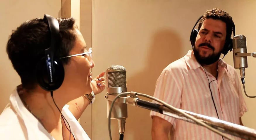 Maria Rita e Fred Camacho, na gravação de Fale Quem Quiser
