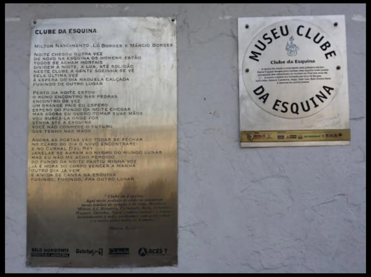 Placa do Museu do Clube da Esquina
