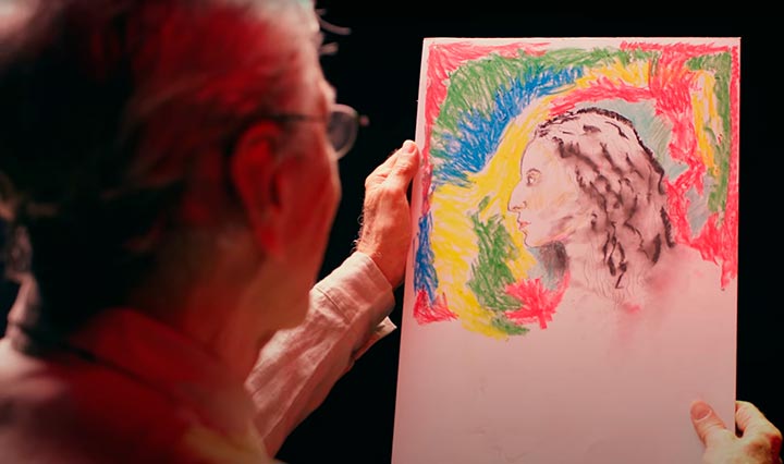 Caetano Veloso desenha Maria Bethânia em visualizer de Noite de Cristal