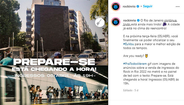 Rock in Rio 2022: venda de ingressos começa nesta terça-feira