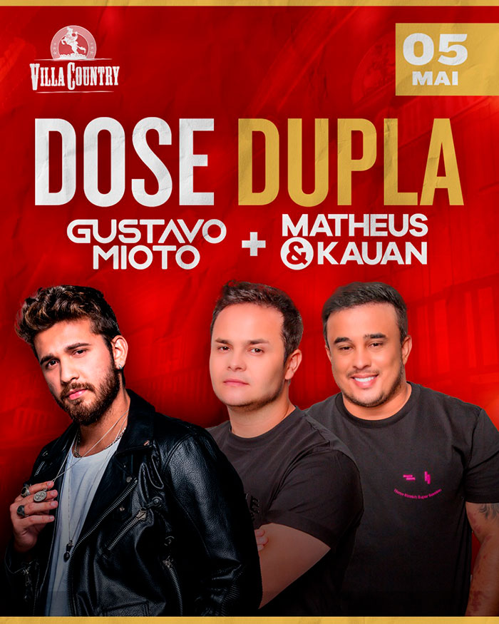 Gustavo Mioto e Matheus e Kauan fazem show duplo em São Paulo