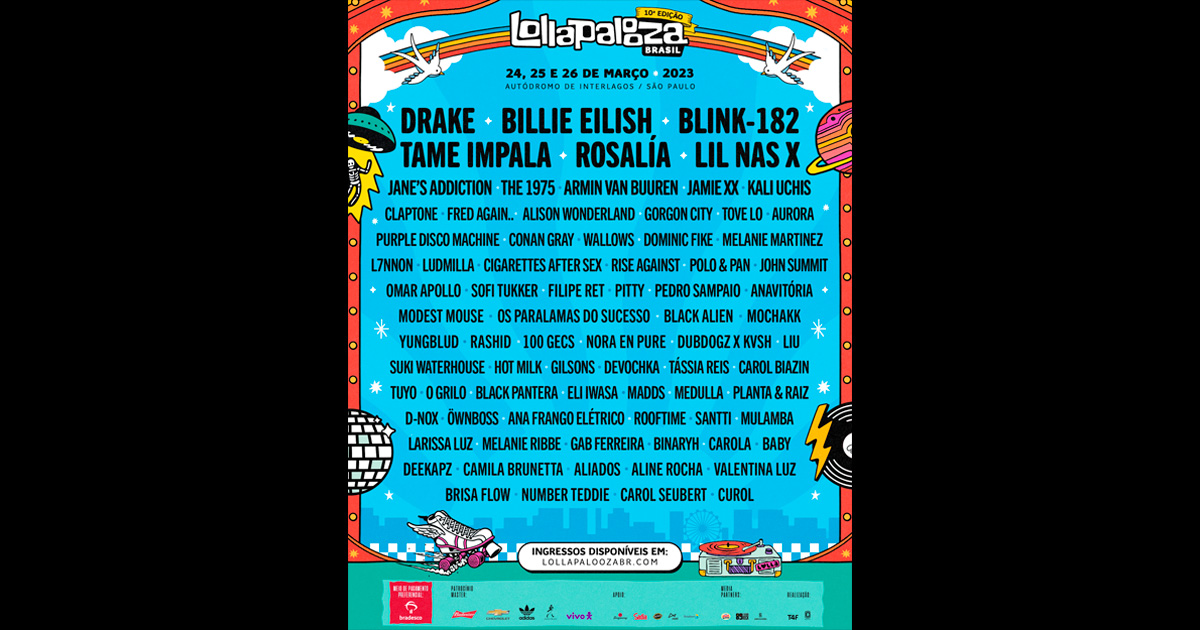 Lollapalooza Brasil 2023 revela line-up da décima edição